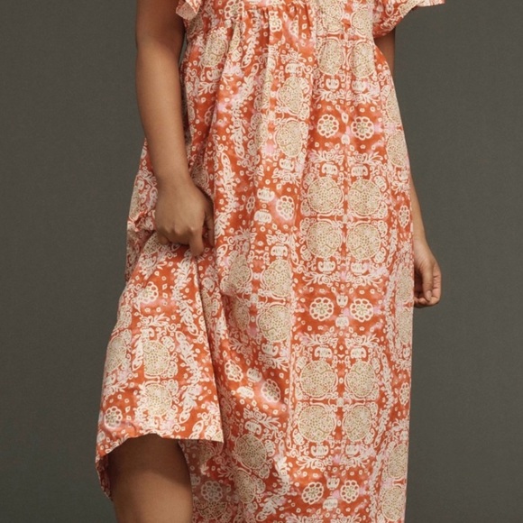 Anthropologie Maeve Flutter Sleeve Babydoll Dress - Picture 5 of 9